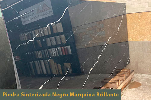 Piedra Sintetizada Negro Marquina Brillante